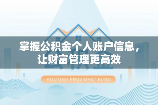 成华掌握公积金个人账户信息，让财富管理更高效