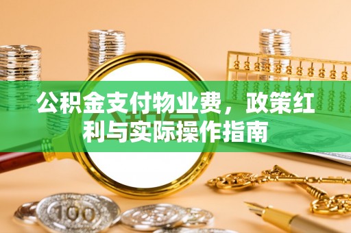 成华公积金支付物业费，政策红利与实际操作指南